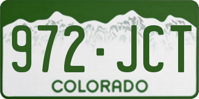 CO license plate 972JCT