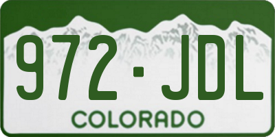 CO license plate 972JDL