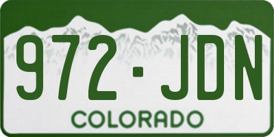 CO license plate 972JDN