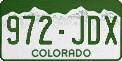 CO license plate 972JDX