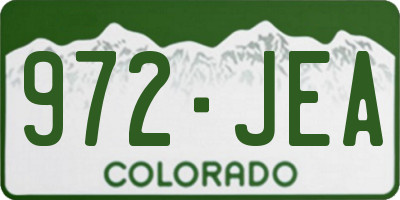 CO license plate 972JEA