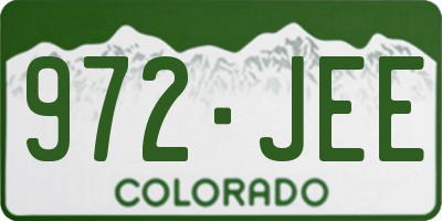 CO license plate 972JEE