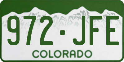 CO license plate 972JFE