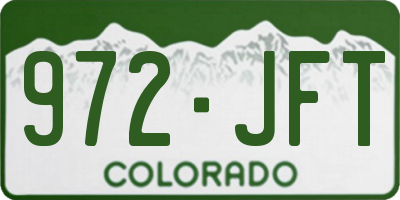 CO license plate 972JFT