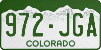 CO license plate 972JGA