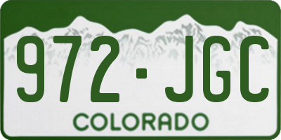 CO license plate 972JGC