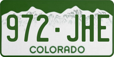 CO license plate 972JHE