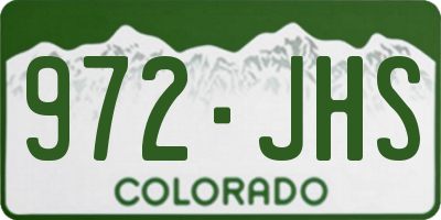 CO license plate 972JHS