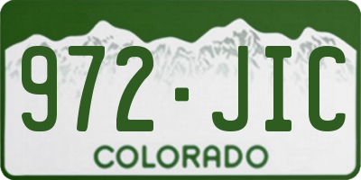 CO license plate 972JIC