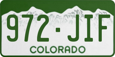 CO license plate 972JIF