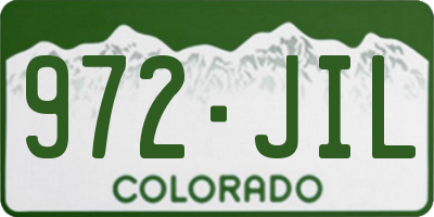CO license plate 972JIL