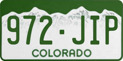 CO license plate 972JIP