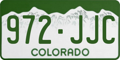 CO license plate 972JJC
