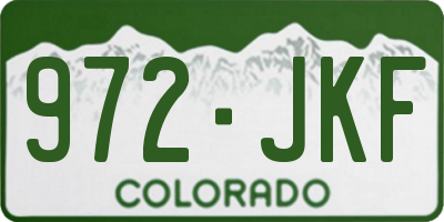 CO license plate 972JKF