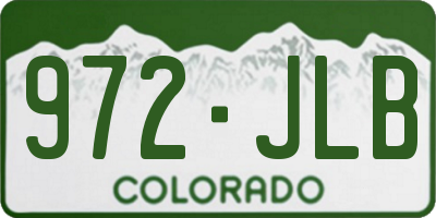 CO license plate 972JLB