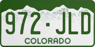 CO license plate 972JLD