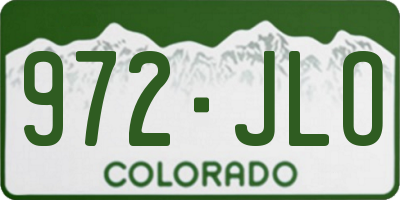 CO license plate 972JLO