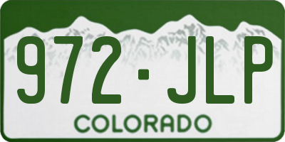 CO license plate 972JLP