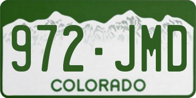 CO license plate 972JMD