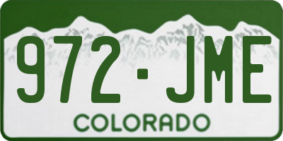 CO license plate 972JME