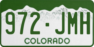 CO license plate 972JMH