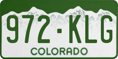 CO license plate 972KLG