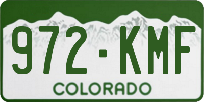 CO license plate 972KMF
