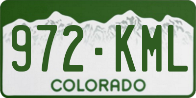 CO license plate 972KML