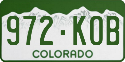 CO license plate 972KOB