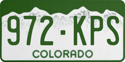 CO license plate 972KPS