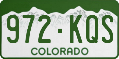 CO license plate 972KQS