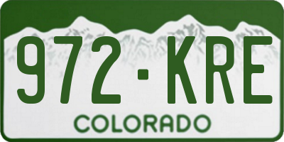 CO license plate 972KRE