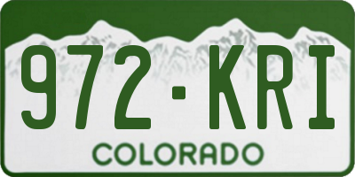 CO license plate 972KRI