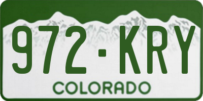 CO license plate 972KRY