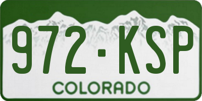 CO license plate 972KSP