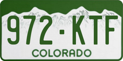 CO license plate 972KTF