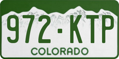 CO license plate 972KTP