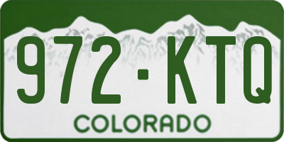 CO license plate 972KTQ