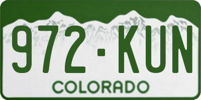 CO license plate 972KUN