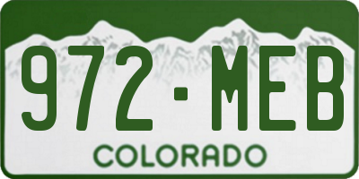 CO license plate 972MEB