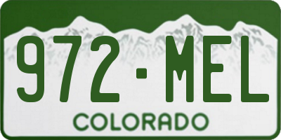 CO license plate 972MEL