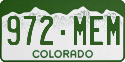 CO license plate 972MEM