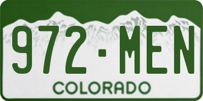 CO license plate 972MEN