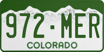CO license plate 972MER