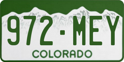 CO license plate 972MEY