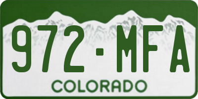 CO license plate 972MFA