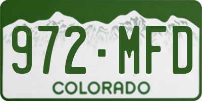 CO license plate 972MFD