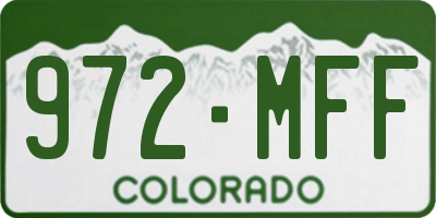 CO license plate 972MFF