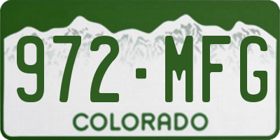 CO license plate 972MFG