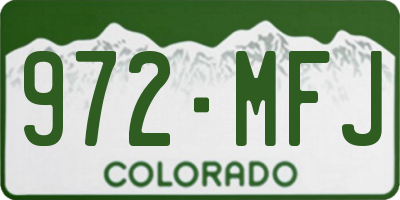 CO license plate 972MFJ